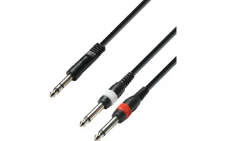 Adam Hall K3YVPP0100 - 6.3mm Jack estéreo a 2x6.3mm Jack mono 1m