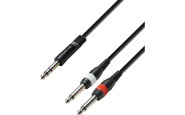 Adam Hall K3YVPP0100 - 6.3mm Jack estéreo a 2x6.3mm Jack mono 1m