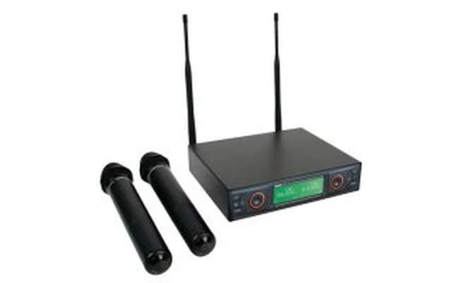 DOBLE MICRÓFONO UHF INALÁMBRICO DE 8 CANALES