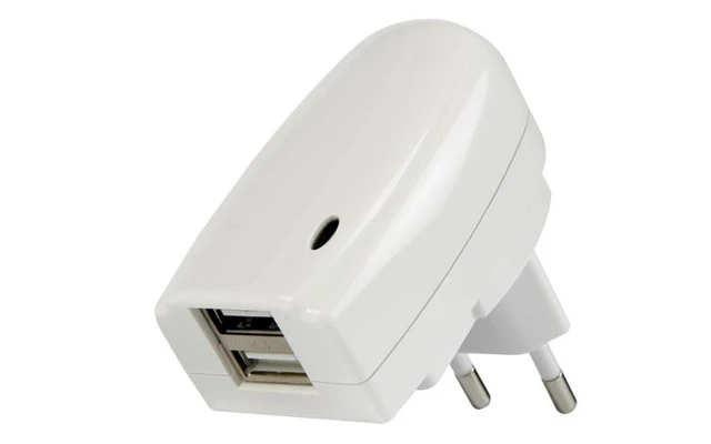 Cargador USB con doble conexión USB - 5V-2A, 10W PSSEUSB5