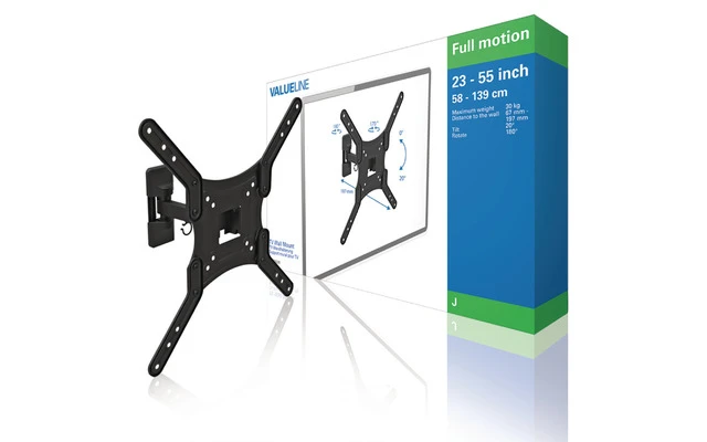 Soporte de pared con rotación completa para TV de 23 - 55", 30 kg - Valueline VLMFM2M