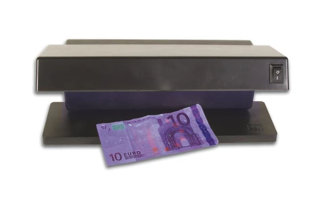 Detector de billetes falsos 230V con 2 bombillas UV