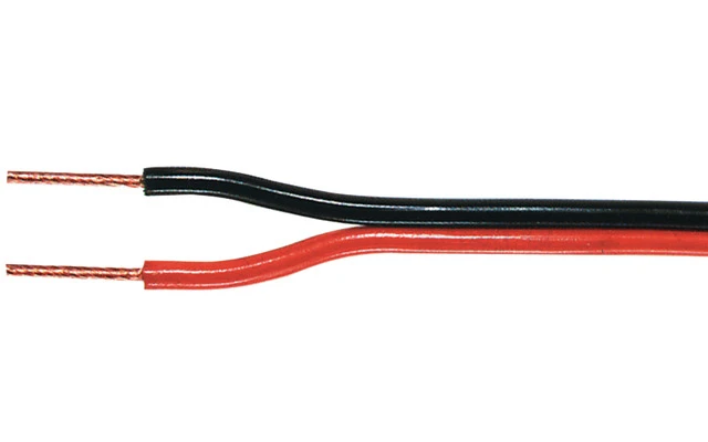 Cable para altavoz - bobina de 100 metros - Negro/rojo, 2x0,50 mm2