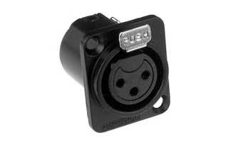 Amphenol AC 3FDZB Conector Chasis XLR hembra universal negro