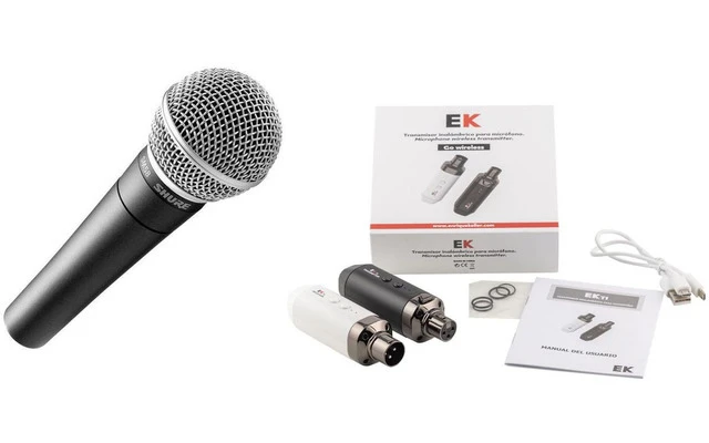 Shure SM58 con transmisor de audio inalambrico 5.8 Ghz