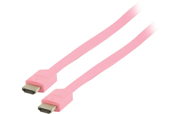 Cable plano HDMI de alta velocidad con Ethernet 2.00 m - Rosa