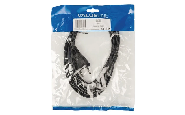 Cable de alimentación con enchufe suizo macho - IEC-320-C7 de 3.00 m en color negro