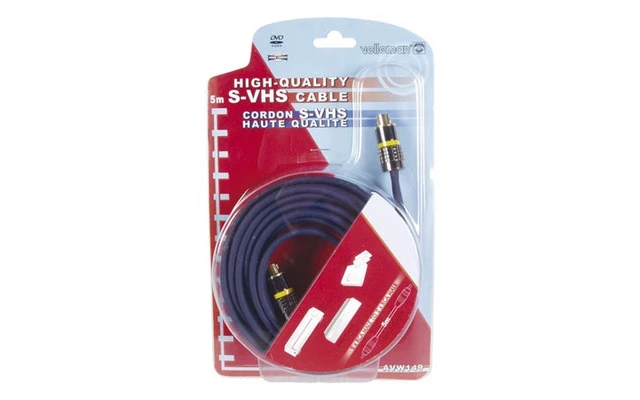 Cable vídeo SVHS,2 x conector macho mini-din 4 polos, 5 metros,dorados