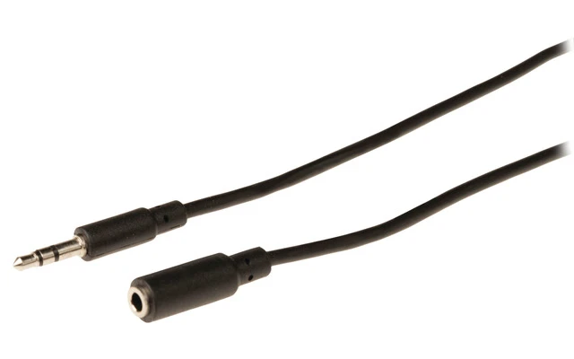 Cable de extensión de audio jack estéreo de 3.5 mm macho - 3.5 mm hembra de 3.00 m color negro