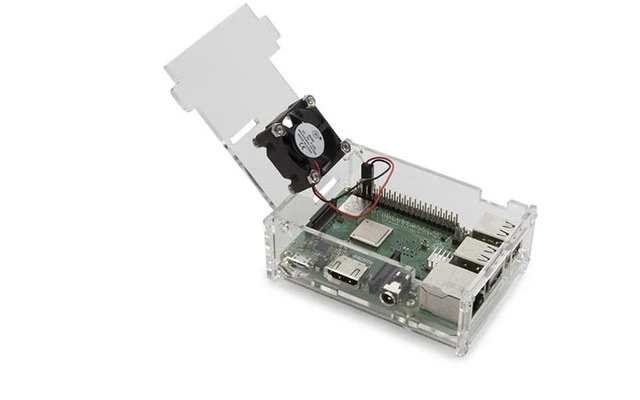 Carcasa transparente con disipador de calor para Raspberry PI 3B & 3B+