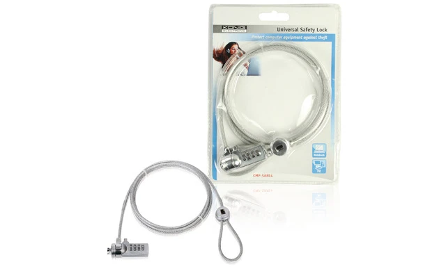 Candado universal por combinación para PC portátil de 1.80 m - König CMP-SAFE4
