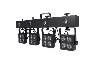 Juego de iluminación LED compacto - 16 x 8W RGBW 4-in-1 + 4x Estroboscopio LED de 1W - Stock B