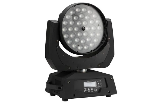 HQ Power Aras 3610 - Cabeza móvil con zoom - 36 x LED RGBWA DE 15 W
