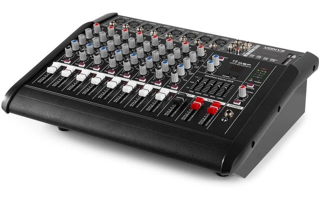 Vonyx AM8A Mezclador de 8 canales con amplificador DSP/BT/SD/USB/MP3