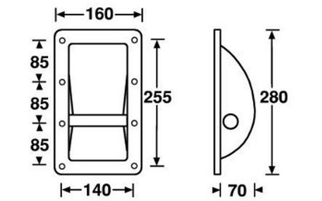 Adam Hall Hardware 3400 - Asa, acero negro, recubrimiento polvo