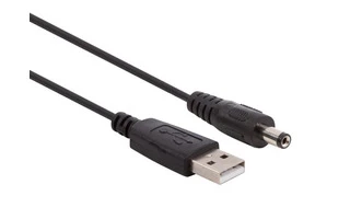 CABLE USB 2.0 - CONECTOR MACHO TIPO A A CONECTOR DC MACHO - 2.1 x 5.5 mm  - COLOR NEGRO - 1 m