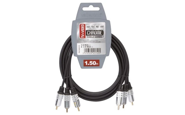 1 x CONECTOR RCA VÍDEO MACHO + 2 x CONECTOR RCA AUDIO MACHO A 1 x CONECTOR RCA VÍDEO MACHO + 2 x