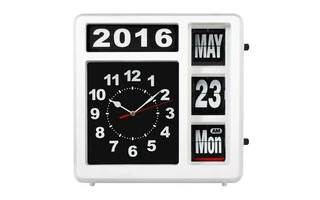 Reloj de pared con calendario- 31 x 31 cm - versión inglés