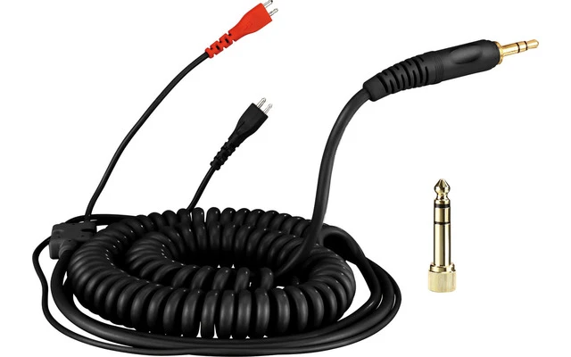 Cable repuesto negro rizado para Sennheiser HD-25 3.5m