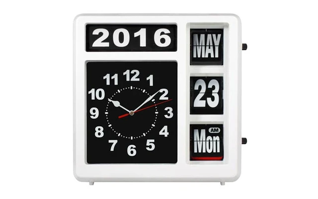 Reloj de pared con calendario- 31 x 31 cm - versión inglés