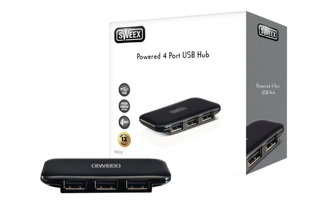 Sweex Concentrador USB de 4 puertos alimentado
