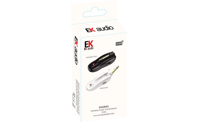 EK Audio GBW - Sistema inalámbrico receptor con tranmisor para guitarra y bajo