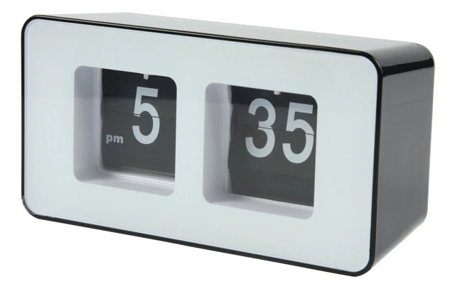 Reloj flip clock en color negro