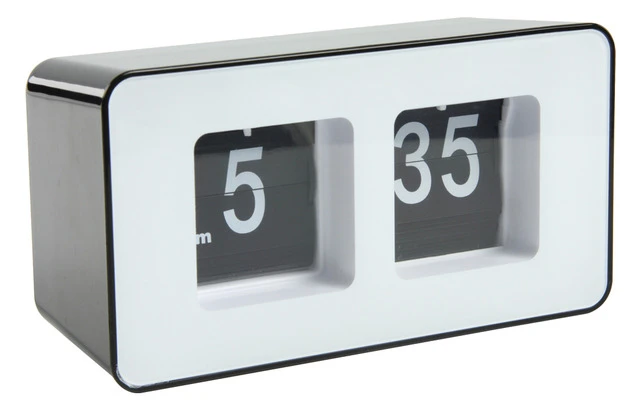 Reloj flip clock en color negro