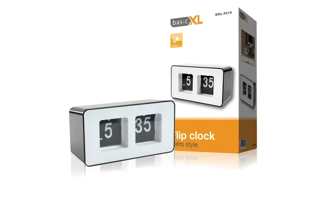 Reloj flip clock en color negro