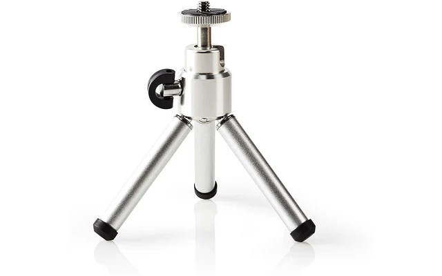 Minitrípode panorámica e Inclinación , hasta 0,8 kg - 13,4 cm - Negro/plata - Nedis TPOD1000GY