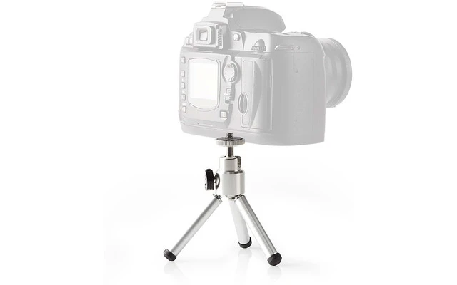 Minitrípode panorámica e Inclinación , hasta 0,8 kg - 13,4 cm - Negro/plata - Nedis TPOD1000GY