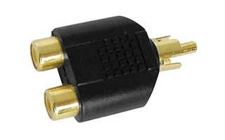 Doble conector RCA hembra a conector RCA Macho - Dorado