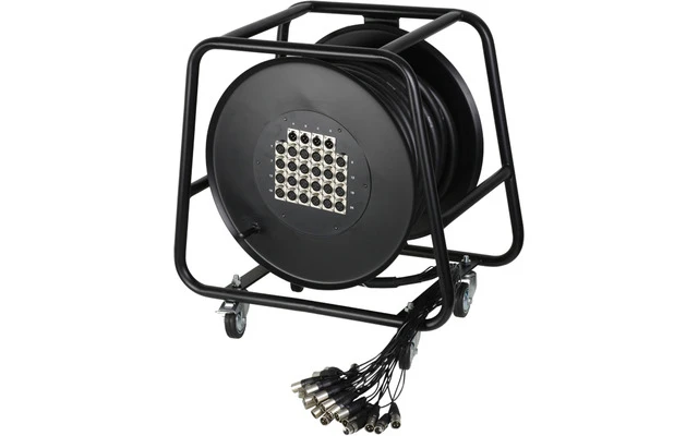 Adam Hall Cables K 28 C 30 D - Manguera de Cable en Enrollador con Cajetín de Escenario 24/4 30 
