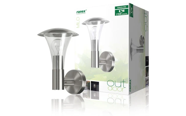 Aplique de pared IP44 E27 Ranex