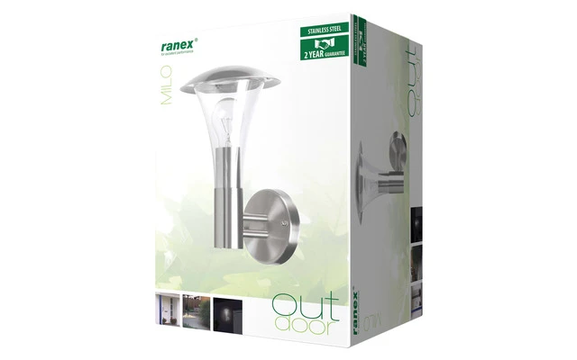 Aplique de pared IP44 E27 Ranex