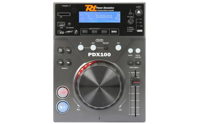 Power Dynamics PDX100 Reproductor Single Carga Superior CD/SD/USB/MP3