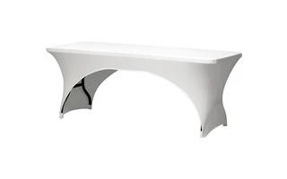 FUNDA DE MESA ELÁSTICA - EN FORMA DE ARCO _x001F_- COLOR BLANCO