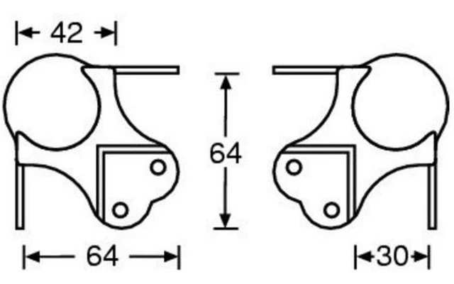 Adam Hall Hardware 41076 - Cantonera bola grande con tres pies y 6 agujeros de 30 mm