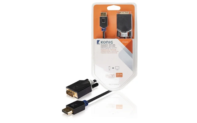 Cable DisplayPort - DVI de DisplayPort macho a DVI-D macho de 2,00 m en gris