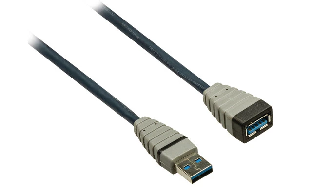 Cable de Extensión USB 3.0 A macho - A hembra Redondo Azul - 2 metros