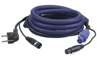Cable de alimentación Schuko/Powercon + señal Dmx 10 m