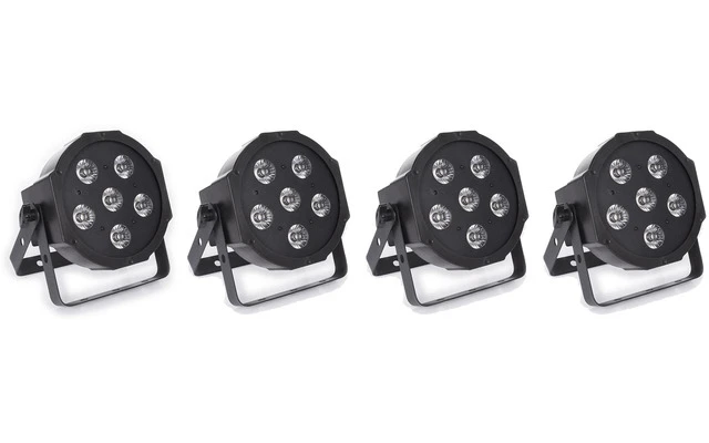 4x Foco PAR - 5 x 3 W UV-LED + 1 x LED UV