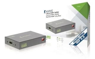Splitter HDMI Entrada HDMI - 4x Salida HDMI Gris oscuro