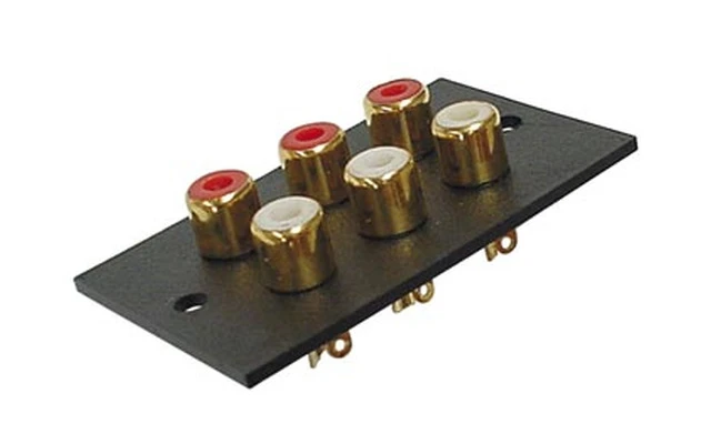 CONECTOR RCA - 6 POLOS - RECTANGULAR - DORADO