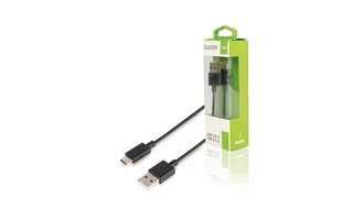 Cable USB 2.0 USB-C Macho - USB A Macho 1 m Negro