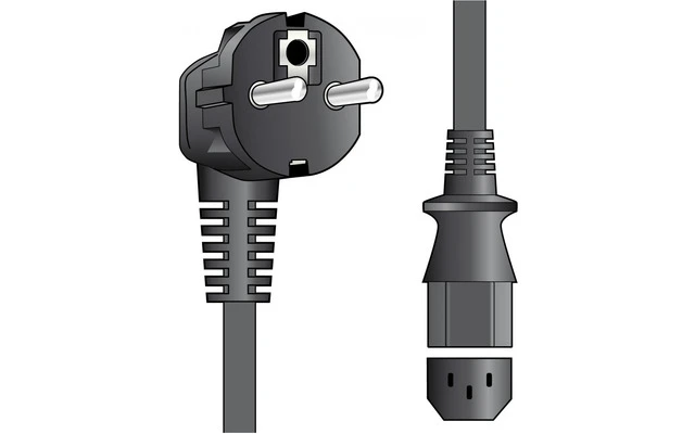 Cable de alimentación Schuko - IEC negro de 1,5 metros