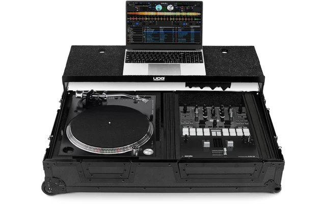 UDG Ultimate Flight Case Single Turntable Battle/ PLX-CRSS12 & 10"/12" Mixer Black Plus 