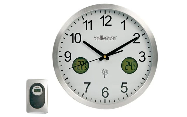 RELOJ DE PARED DCF Ø30cm - TEMPERATURA INTERIOR/EXTERIOR Y VISU