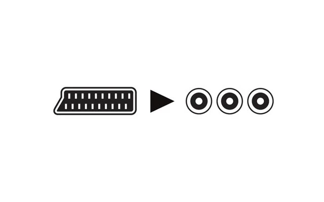 CONECTOR SCART MACHO (21 POLOS) A 2 x CONECTOR RCA MACHO AUDIO +