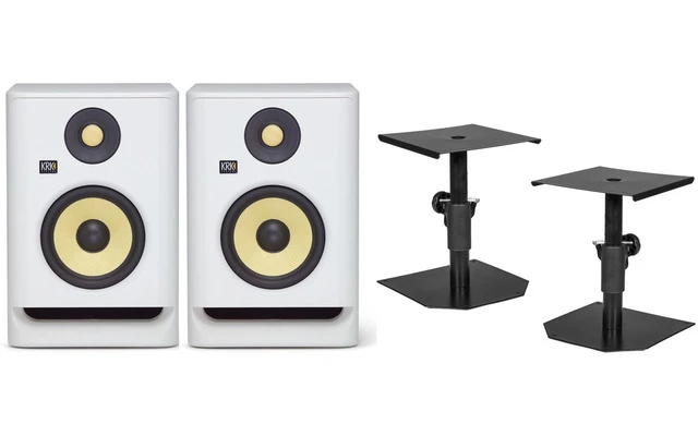 2x KRK RP5 G4 Blanco + Soportes de mesa